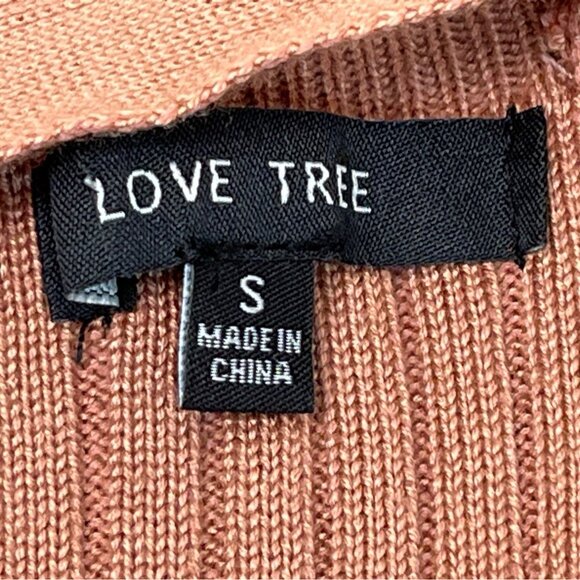 Love Tree Women's Salmon Ribbed Knit Bodycon Mini Dress With Dolman Sleeves Sz S - Picture 6 of 8